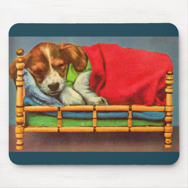 Tapis De Souris chiot mignon endormi (Devant)
