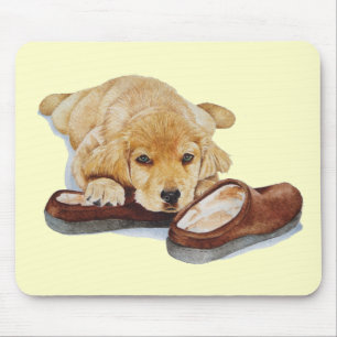 Tapis De Souris chiot mignon golden récupérateur chien peluches