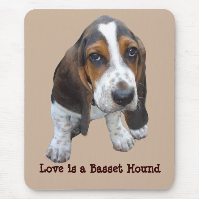 Tapis De Souris Chiot Mousepad de Basset Hound (Devant)