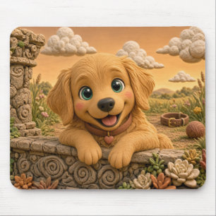 Tapis De Souris Chiot Retriever Golden Mignon, Bébé Chien