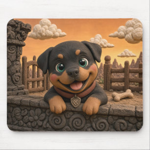 Tapis De Souris Chiot Rottweiler Mignon, Bébé Chien