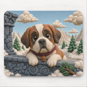 Tapis De Souris Chiot Saint-Bernard mignon, bébé chien