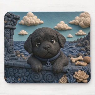 Tapis De Souris Chiot Terre-Neuve Mignon, Bébé Chien
