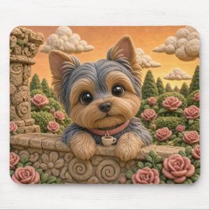 Tapis De Souris Chiot Yorkshire Terrier mignon, bébé chien