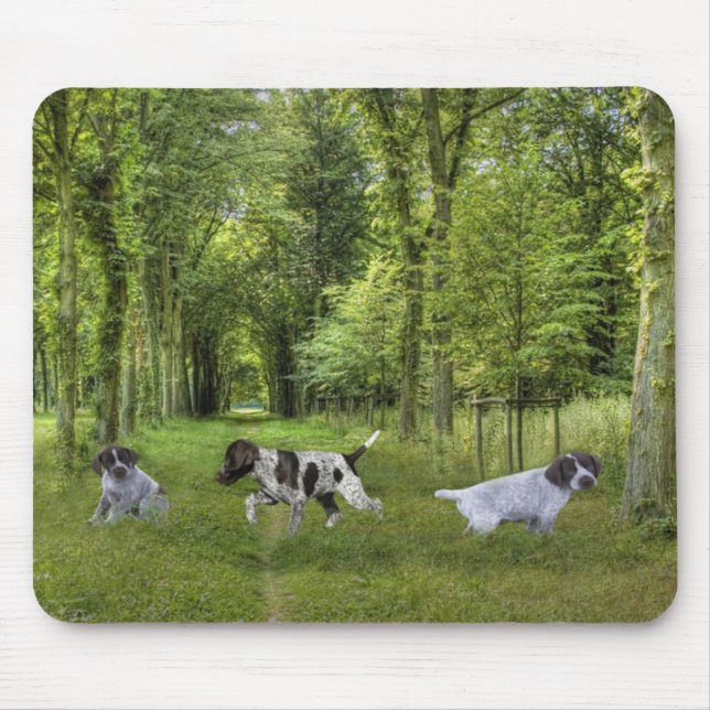 Tapis De Souris Chiots allemands Mousepad d'indicateur aux cheveux (Devant)