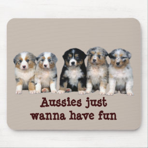 Tapis De Souris Chiots australiens Mousepad de berger