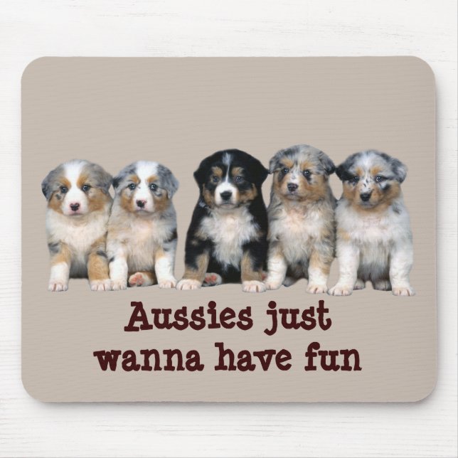 Tapis De Souris Chiots australiens Mousepad de berger (Devant)