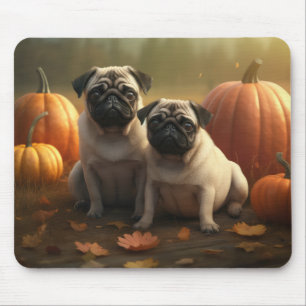 Tapis De Souris Chiots Carlin Délice d'Automne Citrouille