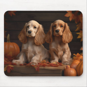 Tapis De Souris Chiots Cocker Spaniel Délice d'Automne Citrouille 