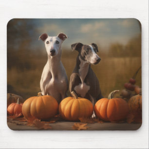 Tapis De Souris Chiots Greyhound Délice d'Automne Citrouille