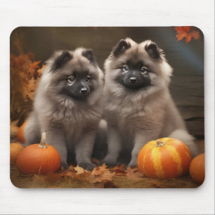 Tapis De Souris Chiots Keeshond Délice d'Automne Citrouille