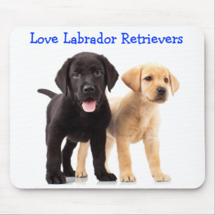 Tapis de souris chiots Labrador Retriever Amour