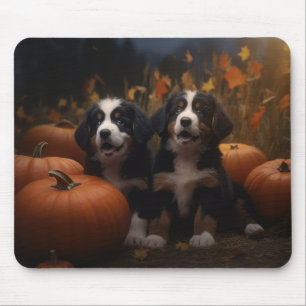 Tapis De Souris Chiots Montagne Bernoise Délice d'Automne Citrouil