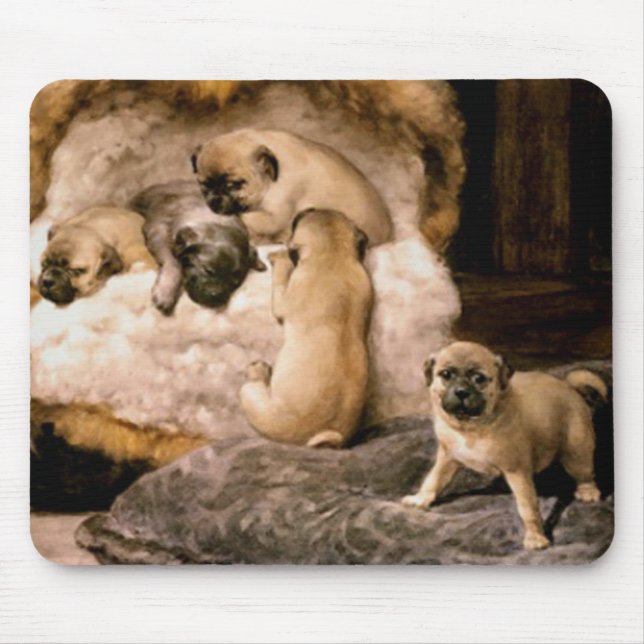 Tapis De Souris Chiots Mousepad de carlin (Devant)