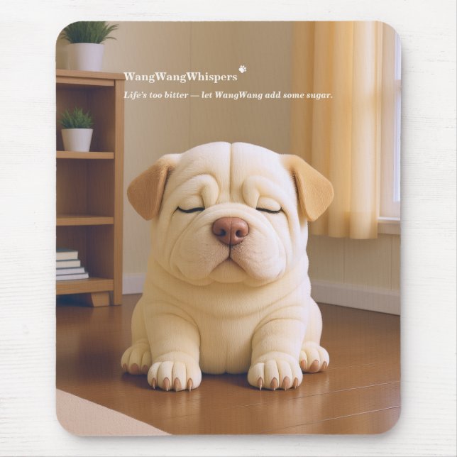 Tapis De Souris Chiots Shar Pei - Douce Sérénité par WangWang (Devant)