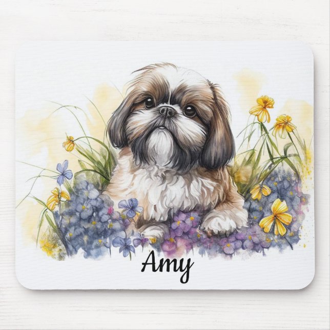 Tapis De Souris Chiots Shih Tzu  (Devant)
