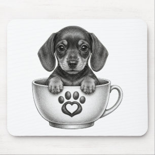 Tapis De Souris Chiots Teckel Tasse à Thé