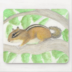Tapis De Souris Chipmunk dans l'arbre Apple
