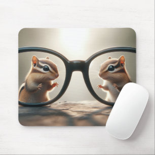Tapis De Souris Chipmunks à travers de grandes lunettes noires