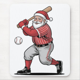 Tapis De Souris Chirstmas Baseball Jouer Sport Père Noël