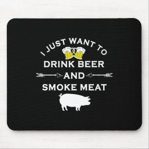 Tapis De Souris Chirt Bbq amusant Boire Bière Fumée Viande Grill C