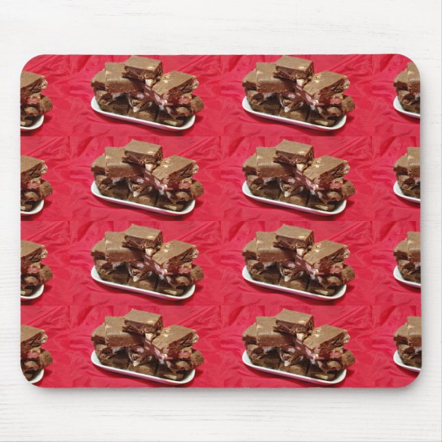 Tapis De Souris Chocolat Cherry Marshmallow Fudge Sur Une Plaque (Devant)