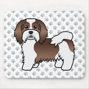 Tapis De Souris Chocolat Et Blanc Havanais Mignonne Chien Caricatu