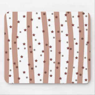 Tapis De Souris Chocolat et rayures blanches avec Motif d'étoiles