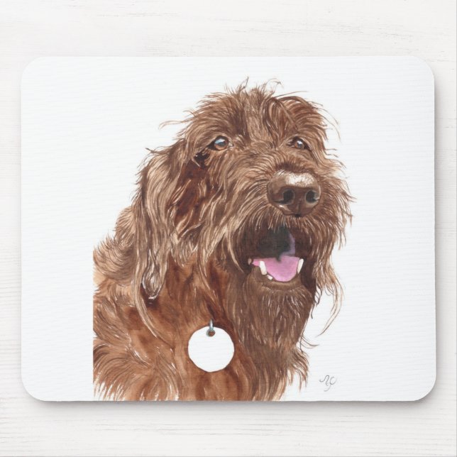 Tapis De Souris Chocolat Labradoodle #1 Mousepad (Devant)