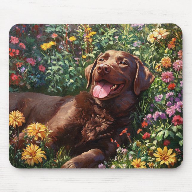 Tapis De Souris Chocolat Labrador Retriever Amoureux des chiens Ga (Devant)
