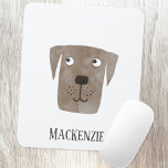 Tapis De Souris Chocolat Labrador Retriever Chien Personnalisé<br><div class="desc">Un drôle de chien du Labrador Retriever au chocolat pour vous faire sourire. Modifiez ou supprimez le nom à customiser. Art original de Nic Squirrell.</div>