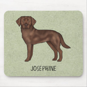 Tapis De Souris Chocolat Labrador Retriever Lab Chien Nom personna