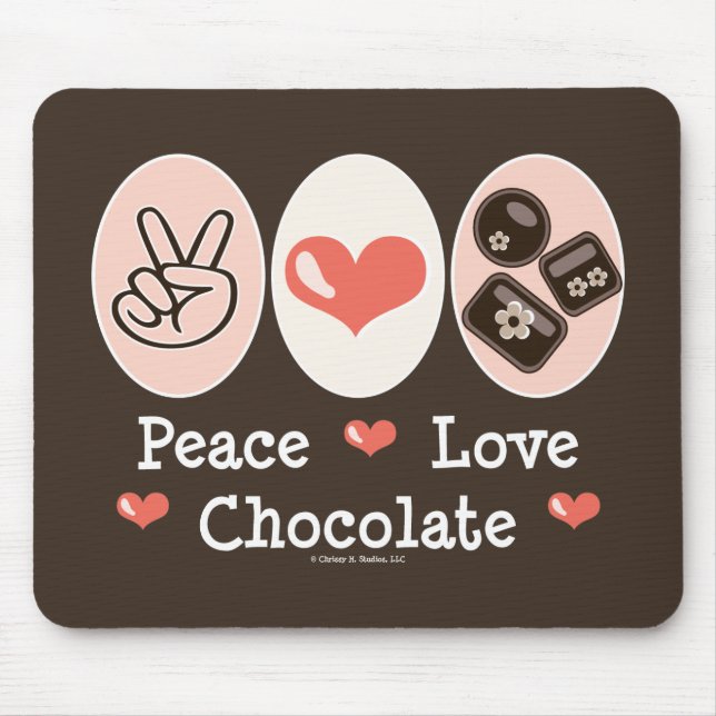 Tapis De Souris Chocolat Mousepad d'amour de paix (Devant)