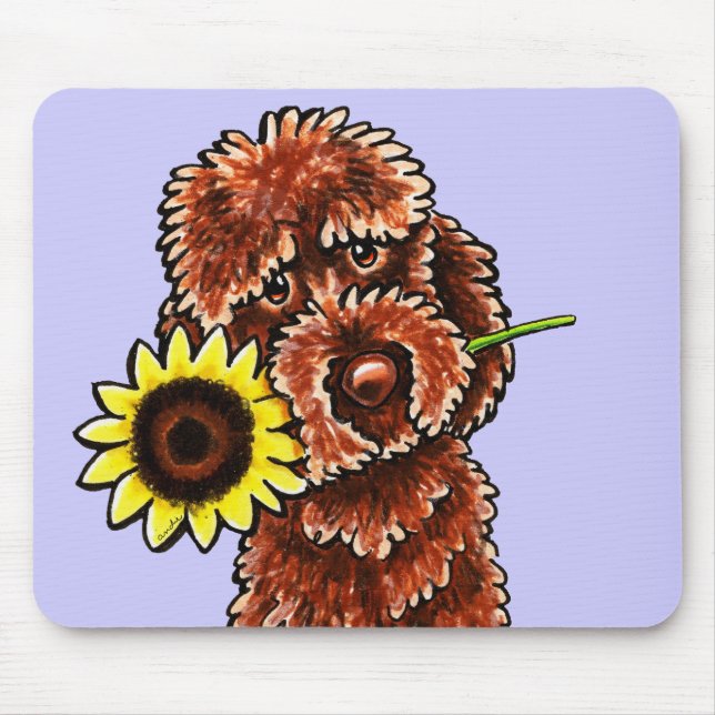 Tapis De Souris Chocolat solaire Labradoodle Off-Leash Art™ (Devant)