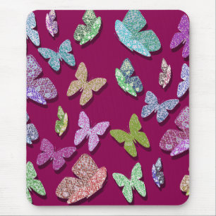 Tapis De Souris Choisir Couleur Papillons Surréaliste & Fluttant