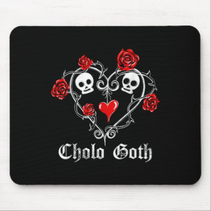Tapis De Souris Cholo Goth Rose crâne coeur épines tatouage gothiq