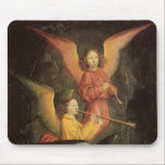 Tapis De Souris Chorale des anges de Simon Marmion, Art Renaissanc<br><div class="desc">Détail d'une chorale d'anges; le volet gauche du retable de St Bertin (1459) de Simon Marmion (1425-1489) est une peinture religieuse vintage de l'époque de la Renaissance. Trois magnifiques musiciens anges jouant de la musique sur leurs instruments de musique (flûtes) en volant. Design festif à utiliser pendant la période des...</div>
