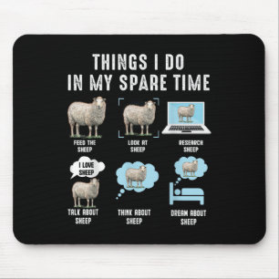 Tapis De Souris Choses que je fais pendant mon temps libre Moutons