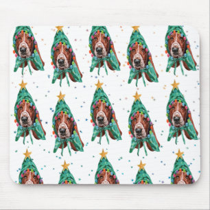 Tapis De Souris Chou Basset Hound Chien Motif Noël