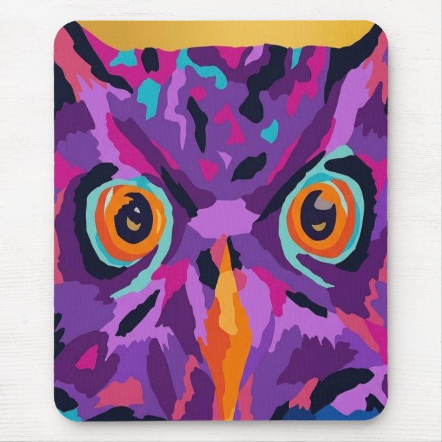 Tapis De Souris Chouette abstraite  (Devant)