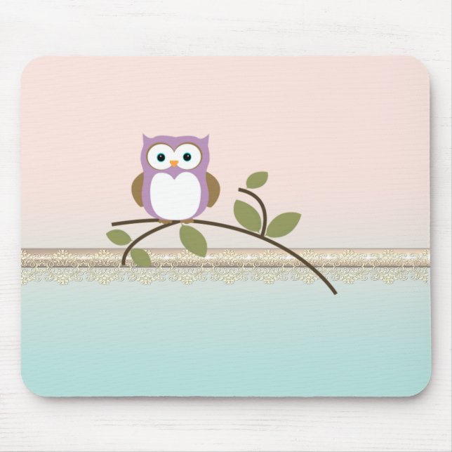 Tapis De Souris Chouette adorable et mignonne (Devant)