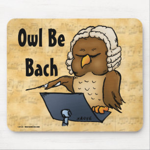 Tapis De Souris Chouette Be Bach Drôle Owl Cartoon