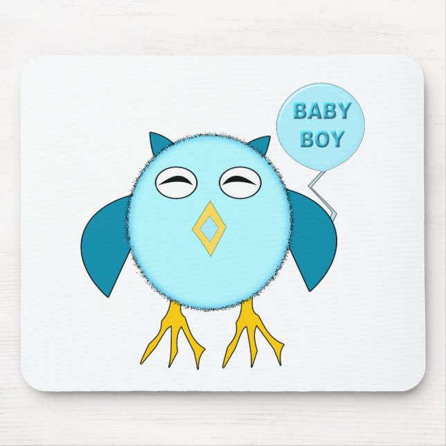 Tapis De Souris Chouette Bleue Bleue Chouette Mousepad (Devant)