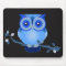 Chouette bleue sur le Mousepad noir
