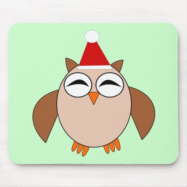 Tapis De Souris Chouette de Noël mignonne Mousepad (Devant)