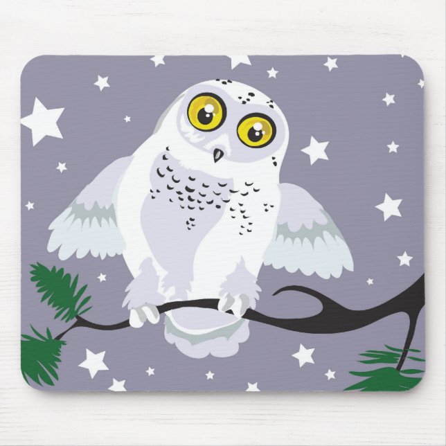 Tapis De Souris Chouette des neiges Mousepad (Devant)