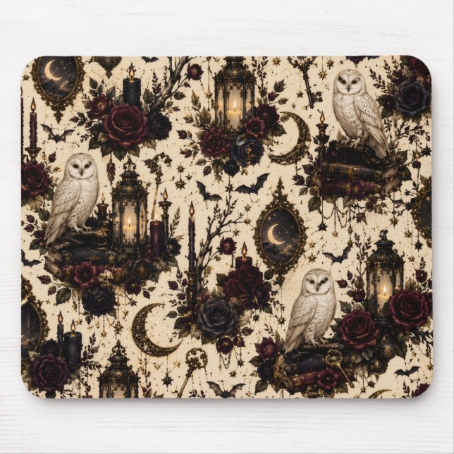 Tapis de souris Chouette église gothique (Devant)