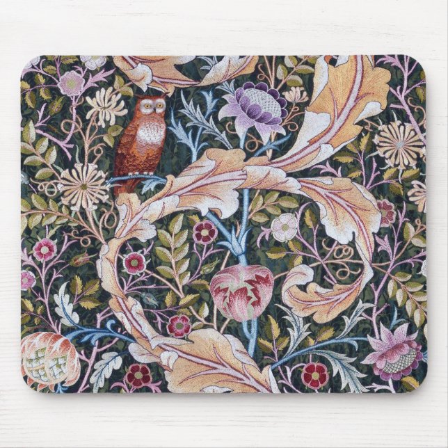 Tapis De Souris Chouette et fleurs, William Morris (Devant)