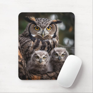 Tapis De Souris Chouette Famille Mousepad