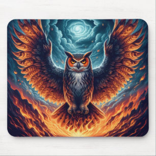 Tapis De Souris Chouette flamboyante Phoenix Ascension